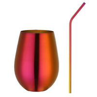 500ml Stainless Steel Beer Wine Cup Rose Gold Beer Tumbler Cocktail Juice Milk Cup Metal Drinking Mug for Bar Outdoor Drinkware