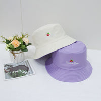 Bucket Hats Women Letter Embroidered Double-sided Fisherman Hat Korean Style Solid Climbing Outdoor Sunscreen Bucket Hat ZZ-337