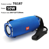 50W High Power TG187 Bluetooth Speaker Waterproof Portable Column For PC Computer Speakers Subwoofer Boom Box Music Center FM TF