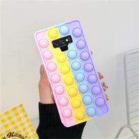 Relive Stress Fidget Toys Push Pop Bubble Silicone Case for Samsung S9 Plus Note 20 Ultra 9 S21 S20 S10 A11 A51 A71 A52 A10S A20