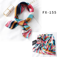 2021 Square Silk Scarf Women Fashion Print Small Neck Scarfs Office Lady Hair Band Foulard Hand Kerchief Female Bandana Shawl