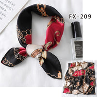 2021 Square Silk Scarf Women Fashion Print Small Neck Scarfs Office Lady Hair Band Foulard Hand Kerchief Female Bandana Shawl