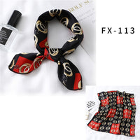 2021 Square Silk Scarf Women Fashion Print Small Neck Scarfs Office Lady Hair Band Foulard Hand Kerchief Female Bandana Shawl