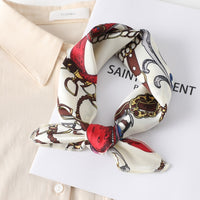 2021 Square Silk Scarf Women Fashion Print Small Neck Scarfs Office Lady Hair Band Foulard Hand Kerchief Female Bandana Shawl