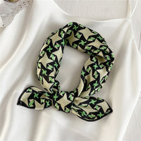 2021 Square Silk Scarf Women Fashion Print Small Neck Scarfs Office Lady Hair Band Foulard Hand Kerchief Female Bandana Shawl