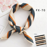 2021 Square Silk Scarf Women Fashion Print Small Neck Scarfs Office Lady Hair Band Foulard Hand Kerchief Female Bandana Shawl