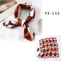 2021 Square Silk Scarf Women Fashion Print Small Neck Scarfs Office Lady Hair Band Foulard Hand Kerchief Female Bandana Shawl