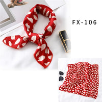 2021 Square Silk Scarf Women Fashion Print Small Neck Scarfs Office Lady Hair Band Foulard Hand Kerchief Female Bandana Shawl