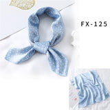 2021 Square Silk Scarf Women Fashion Print Small Neck Scarfs Office Lady Hair Band Foulard Hand Kerchief Female Bandana Shawl