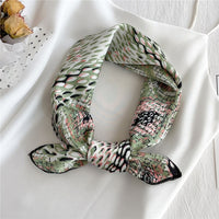 2021 Square Silk Scarf Women Fashion Print Small Neck Scarfs Office Lady Hair Band Foulard Hand Kerchief Female Bandana Shawl