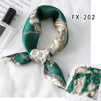 2021 Square Silk Scarf Women Fashion Print Small Neck Scarfs Office Lady Hair Band Foulard Hand Kerchief Female Bandana Shawl