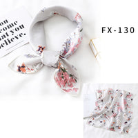 2021 Square Silk Scarf Women Fashion Print Small Neck Scarfs Office Lady Hair Band Foulard Hand Kerchief Female Bandana Shawl