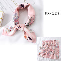 2021 Square Silk Scarf Women Fashion Print Small Neck Scarfs Office Lady Hair Band Foulard Hand Kerchief Female Bandana Shawl