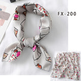 2021 Square Silk Scarf Women Fashion Print Small Neck Scarfs Office Lady Hair Band Foulard Hand Kerchief Female Bandana Shawl