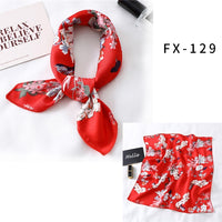 2021 Square Silk Scarf Women Fashion Print Small Neck Scarfs Office Lady Hair Band Foulard Hand Kerchief Female Bandana Shawl