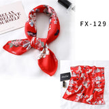 2021 Square Silk Scarf Women Fashion Print Small Neck Scarfs Office Lady Hair Band Foulard Hand Kerchief Female Bandana Shawl