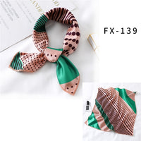 2021 Square Silk Scarf Women Fashion Print Small Neck Scarfs Office Lady Hair Band Foulard Hand Kerchief Female Bandana Shawl