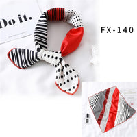 2021 Square Silk Scarf Women Fashion Print Small Neck Scarfs Office Lady Hair Band Foulard Hand Kerchief Female Bandana Shawl