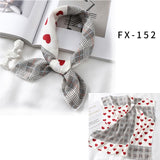 2021 Square Silk Scarf Women Fashion Print Small Neck Scarfs Office Lady Hair Band Foulard Hand Kerchief Female Bandana Shawl