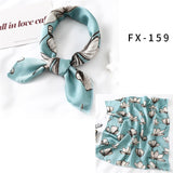 2021 Square Silk Scarf Women Fashion Print Small Neck Scarfs Office Lady Hair Band Foulard Hand Kerchief Female Bandana Shawl