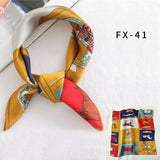 2021 Square Silk Scarf Women Fashion Print Small Neck Scarfs Office Lady Hair Band Foulard Hand Kerchief Female Bandana Shawl