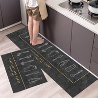 New Hot Sale Kitchen Floor Mat Tableware Pattern Entrance Doormat Bathroom Door Floormat Parlor Anti-slip Antifouling Long Rugs