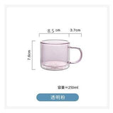 250ml Wine Glasses Drinking Tumbler Whiskey Vodka Cup Coffee Juice Water Cups Tea Creative Mug Double Bottom Glass Mugs For Home