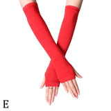 Unisex Long Fingerless Gloves Gloves Arm Cover Striped Cotton Wrist Sleeves Arm Warmer Sleeve Knitted Gloves Womens Fingerless