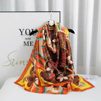 2021 luxury brand ladies spring and summer long scarf silk scarf shawl digital painted shawl van Gogh oil painting pashmina lady