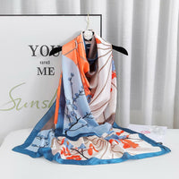 2021 luxury brand ladies spring and summer long scarf silk scarf shawl digital painted shawl van Gogh oil painting pashmina lady