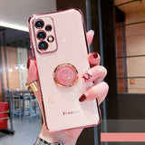 Luxury Plating Ring Holder Phone Case For Samsung Galaxy A72 A52 A32 4g 5g A12 A42 A51 A71 A31 M31 M51 A21s Stand Silicone Cover