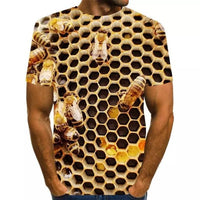 Funny Ms. Bee 3D Print Summer Men's T-Shirt Personality Street Round Neck Short Sleeve Unisex Hip Hop Tops Tee Male T Shirt 6XL