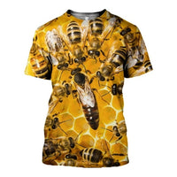 Funny Ms. Bee 3D Print Summer Men's T-Shirt Personality Street Round Neck Short Sleeve Unisex Hip Hop Tops Tee Male T Shirt 6XL