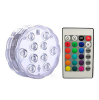 Battery Operated 10leds RGB Led Submersible Light Underwater Night Lamp Garden Swimming Pool Light for Wedding Party Vase Bowl