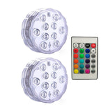 Battery Operated 10leds RGB Led Submersible Light Underwater Night Lamp Garden Swimming Pool Light for Wedding Party Vase Bowl