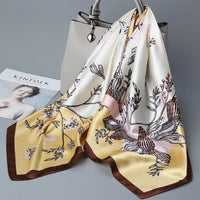 2021 Fashion Kerchief Silk Satin Neck Scarf For Women Print Hijab Scarfs Female 90*90cm Square Shawls and Wraps Scarves For Lady