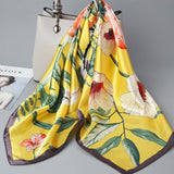 2021 Fashion Kerchief Silk Satin Neck Scarf For Women Print Hijab Scarfs Female 90*90cm Square Shawls and Wraps Scarves For Lady