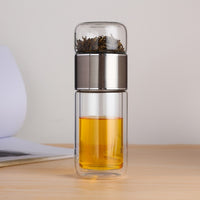 High Quality Double Glass Water Bottle With Case Tea Drink Bottle Infuser Tumbler Drinkware Waterbottle Eco-Friendly