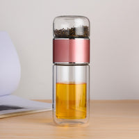 High Quality Double Glass Water Bottle With Case Tea Drink Bottle Infuser Tumbler Drinkware Waterbottle Eco-Friendly