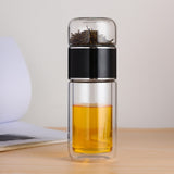 High Quality Double Glass Water Bottle With Case Tea Drink Bottle Infuser Tumbler Drinkware Waterbottle Eco-Friendly