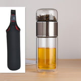 High Quality Double Glass Water Bottle With Case Tea Drink Bottle Infuser Tumbler Drinkware Waterbottle Eco-Friendly