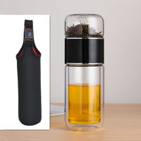 High Quality Double Glass Water Bottle With Case Tea Drink Bottle Infuser Tumbler Drinkware Waterbottle Eco-Friendly