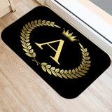 Black Golden Crown Printed Letter 40*60 Kitchen Entrance Door Mat Coral Velvet Carpet Doormat Indoor Floor Mats Anti-Slip Rug