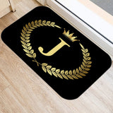 Black Golden Crown Printed Letter 40*60 Kitchen Entrance Door Mat Coral Velvet Carpet Doormat Indoor Floor Mats Anti-Slip Rug