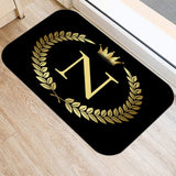 Black Golden Crown Printed Letter 40*60 Kitchen Entrance Door Mat Coral Velvet Carpet Doormat Indoor Floor Mats Anti-Slip Rug