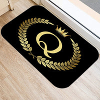 Black Golden Crown Printed Letter 40*60 Kitchen Entrance Door Mat Coral Velvet Carpet Doormat Indoor Floor Mats Anti-Slip Rug