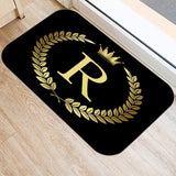 Black Golden Crown Printed Letter 40*60 Kitchen Entrance Door Mat Coral Velvet Carpet Doormat Indoor Floor Mats Anti-Slip Rug