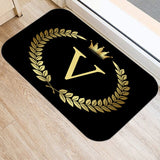 Black Golden Crown Printed Letter 40*60 Kitchen Entrance Door Mat Coral Velvet Carpet Doormat Indoor Floor Mats Anti-Slip Rug