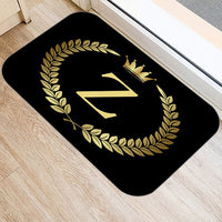 Black Golden Crown Printed Letter 40*60 Kitchen Entrance Door Mat Coral Velvet Carpet Doormat Indoor Floor Mats Anti-Slip Rug