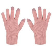 Female Winter Warm Knitted Full Finger Gloves Men Solid Woolen Touch Screen Mittens Women Thick Warm Cycling Driving Gloves H46